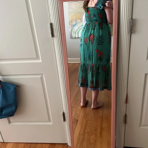 THML Magdalena Green Floral Print Midi Dress small - Picture 5 of 16